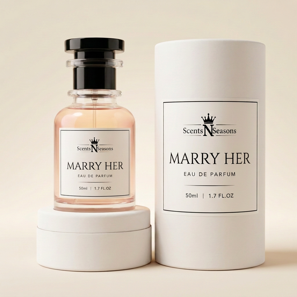 Marry Her bottle with matching cylindrical box